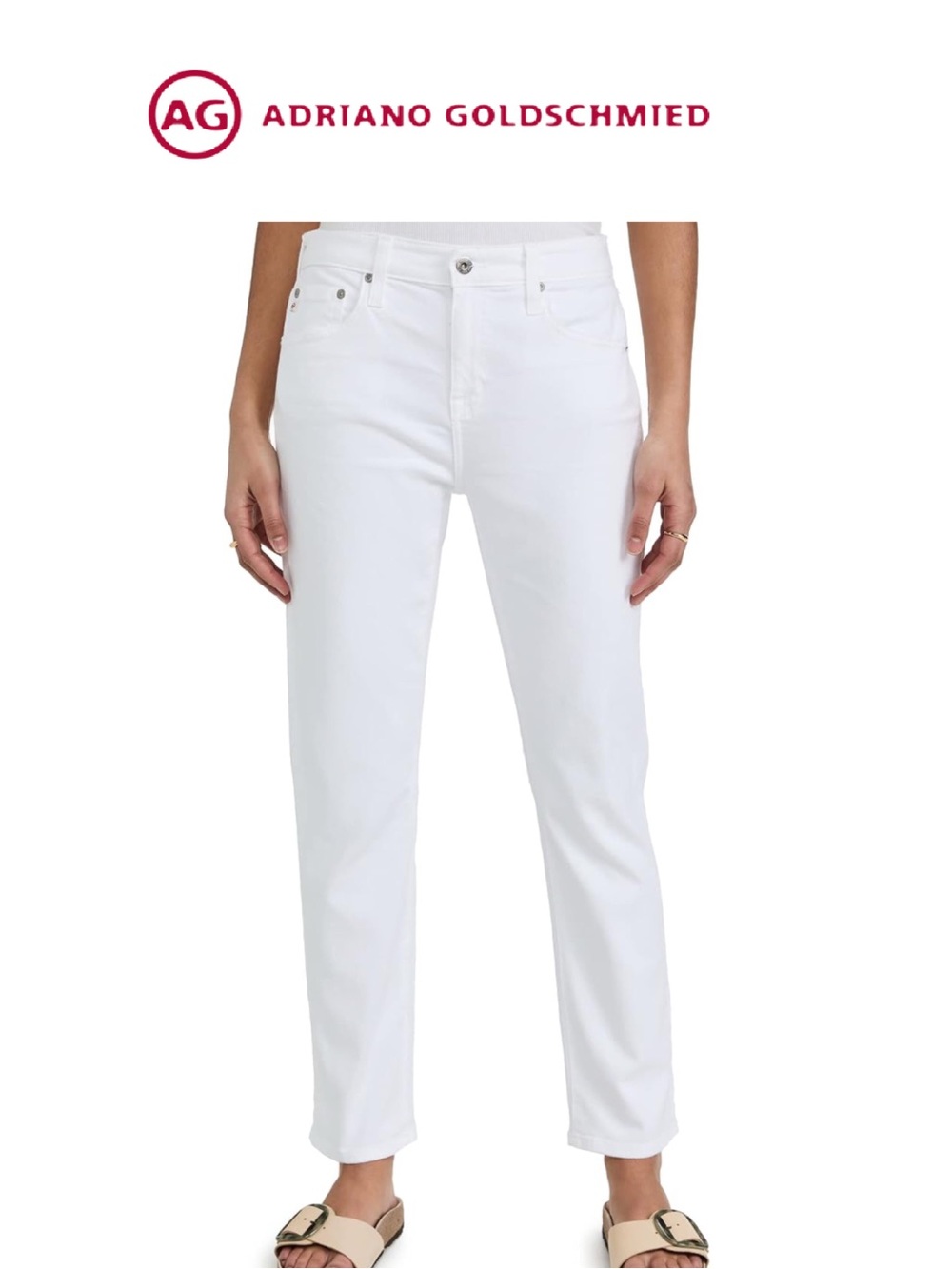 Ag Adriano Goldschmied Ag-Ed Ex-boyfriend White Slouchy slim jeans